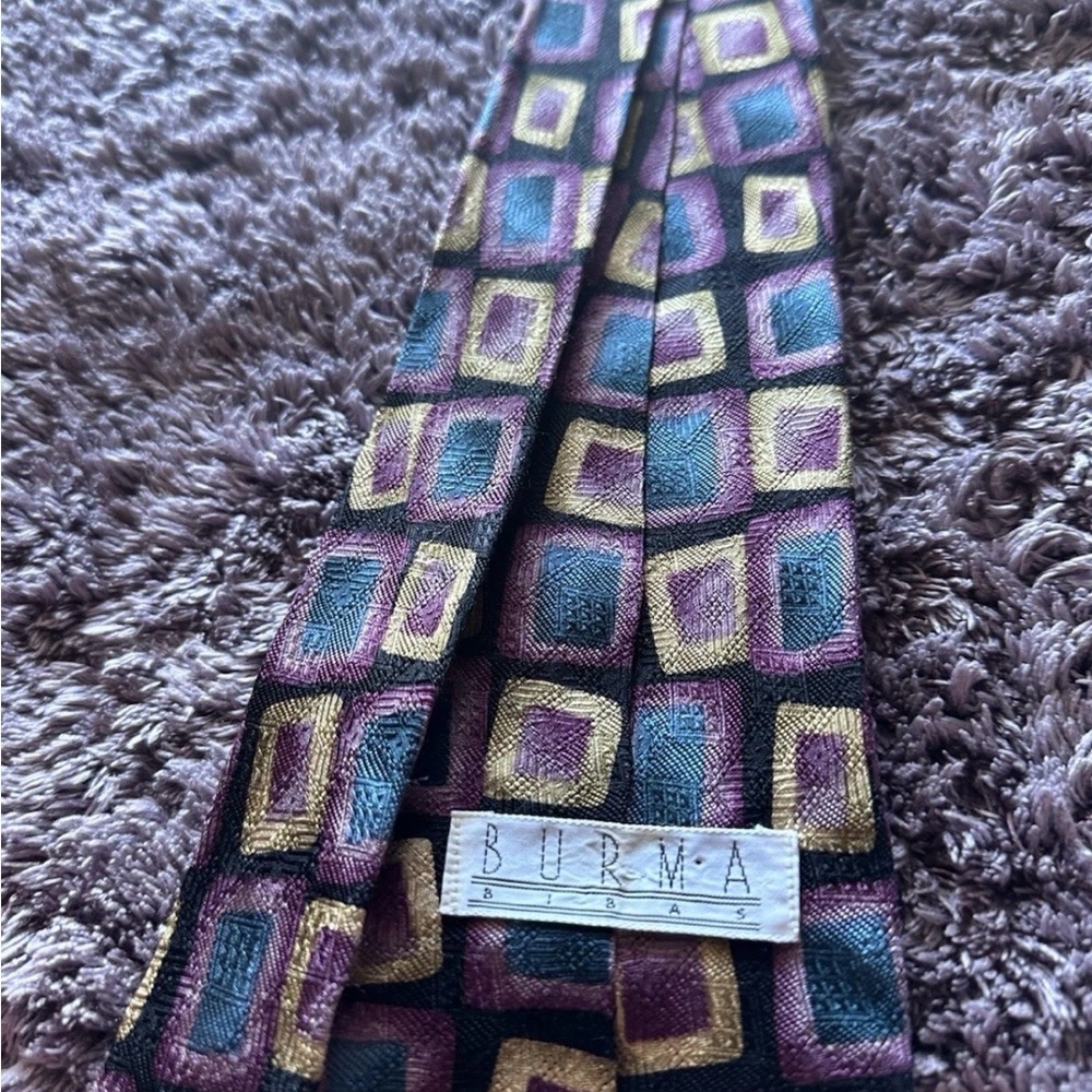 Men's Patterned Tie - Purple and Gold